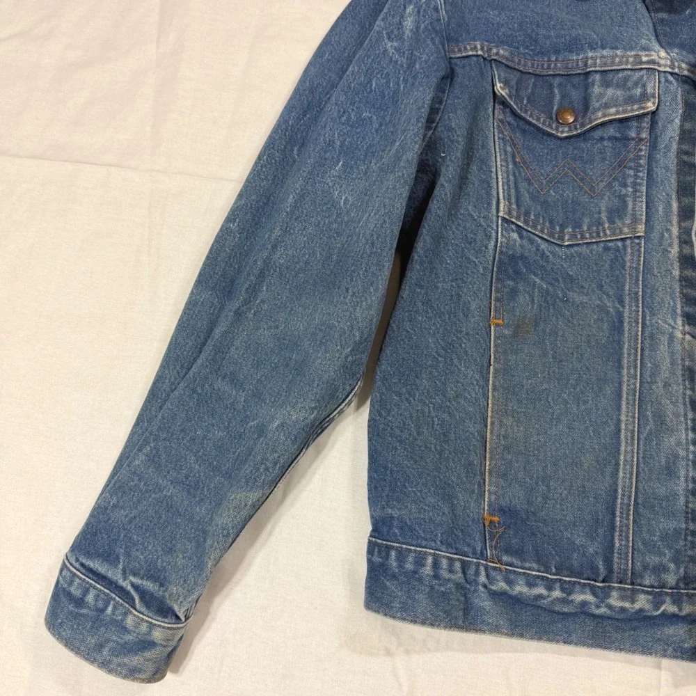 Vintage Wrangler Denim Jacket Mens 48 Blue Western Trucker Made in USA 80s